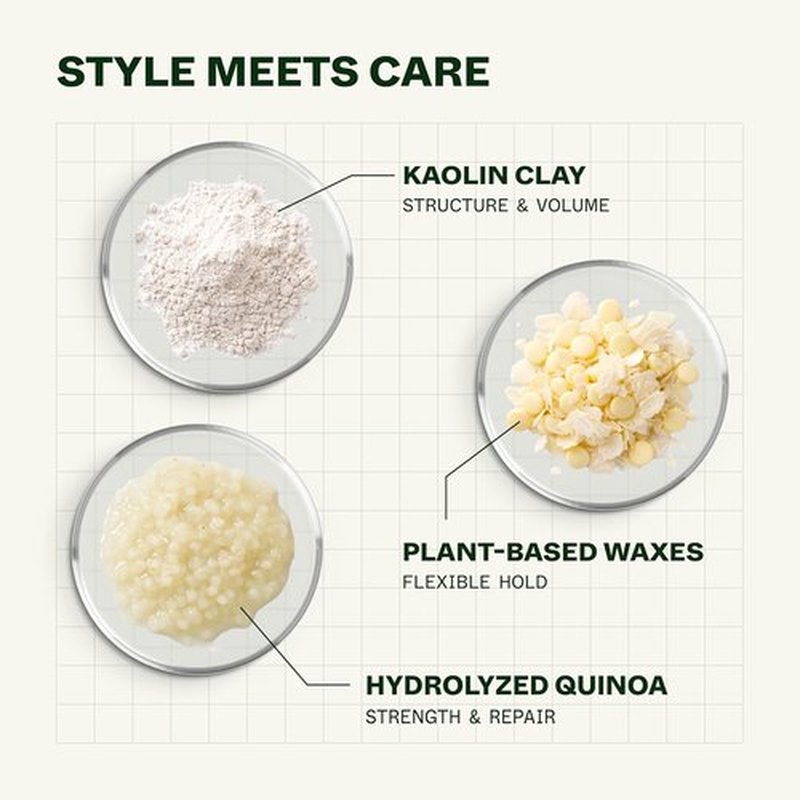Scandinavian Biolabs Flexible Hybrid Clay - Medium Hold, Natural Finish, Adds Texture & Volume | 90 mL/3 Oz