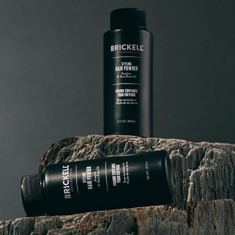 Brickell Men's Styling Hair Powder For Men, Creates Volume, Natural & Organic, Non-Greasy Texturizing Powder, 18g, Fragrance-Free