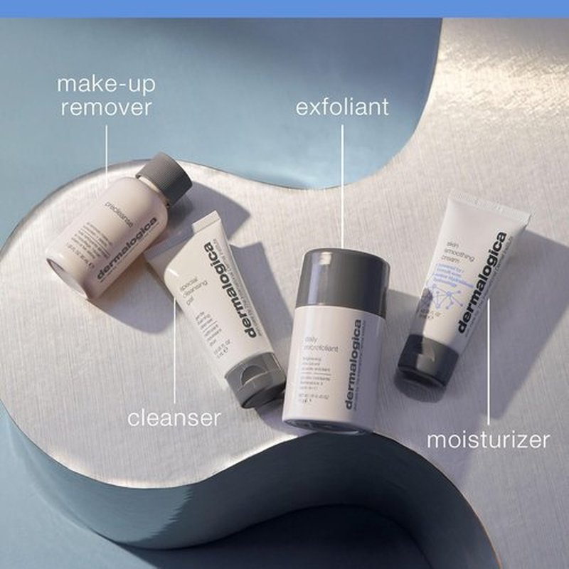 Dermalogica Healthy Skin Kit - Precleanse, Face Wash, Exfoliator & Moisturizer for Glowing Skin