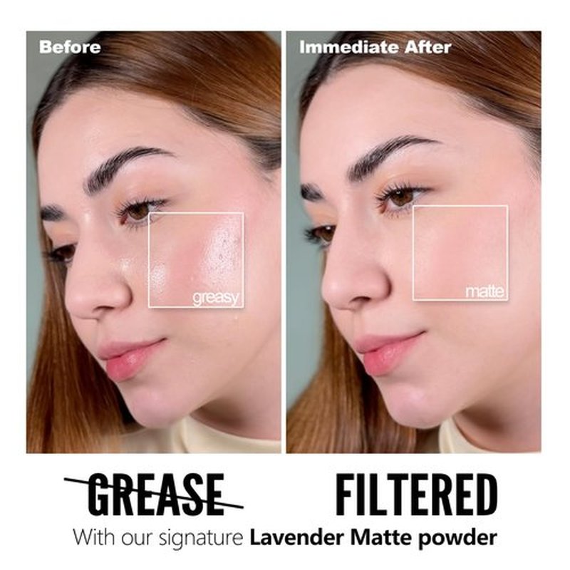 Chillab Lavender Matte Powder, Lightweight Translucent Setting Powder for Oily Skin, Oil Control for Men & Women, No Powdery Look, Blurs Pores, Matte Finish, Shine-Free, Face Powder for All Skin Tones