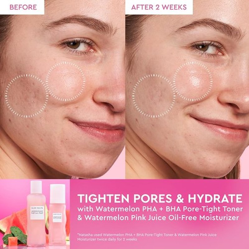 Glow Recipe PHA + BHA Face Toner - Korean Exfoliating Toner for Pores with Watermelon & Cactus Water (40ml)