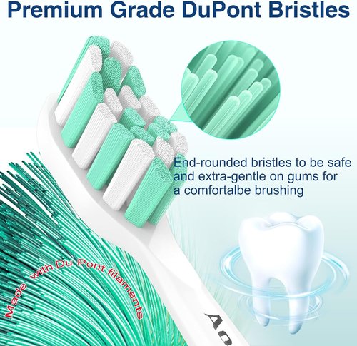 Aoremon Replacement Brush Heads for Philips Sonicare C2 & C1 - 10 Pack Compatible Click-On Electric Toothbrush