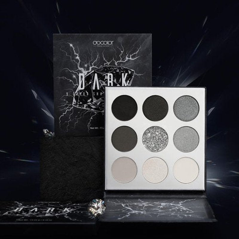 docolor Eyeshadow Palette 9 Colors Black Eyeshadow Gemstone Shadow Palette Highly Pigmented Mattes Shimmers Naked Smokey Glitter Cream Colorful Powder Blendable Long Lasting Waterproof Makeup Palette
