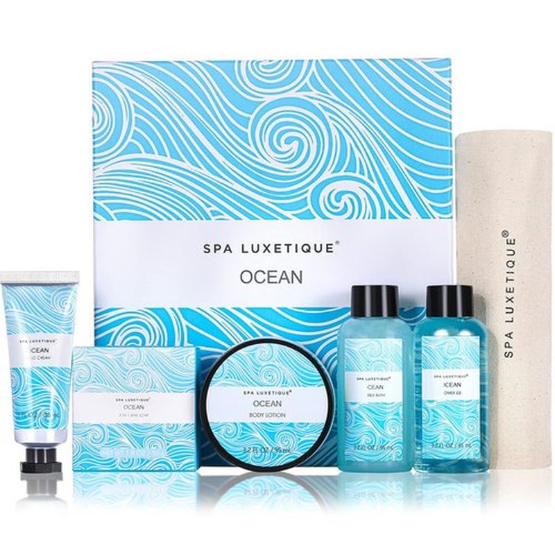 Spa Luxetique Ocean Spa Gift Set for Women - Indulging Body Lotion, Shower Gel & Bubble Bath
