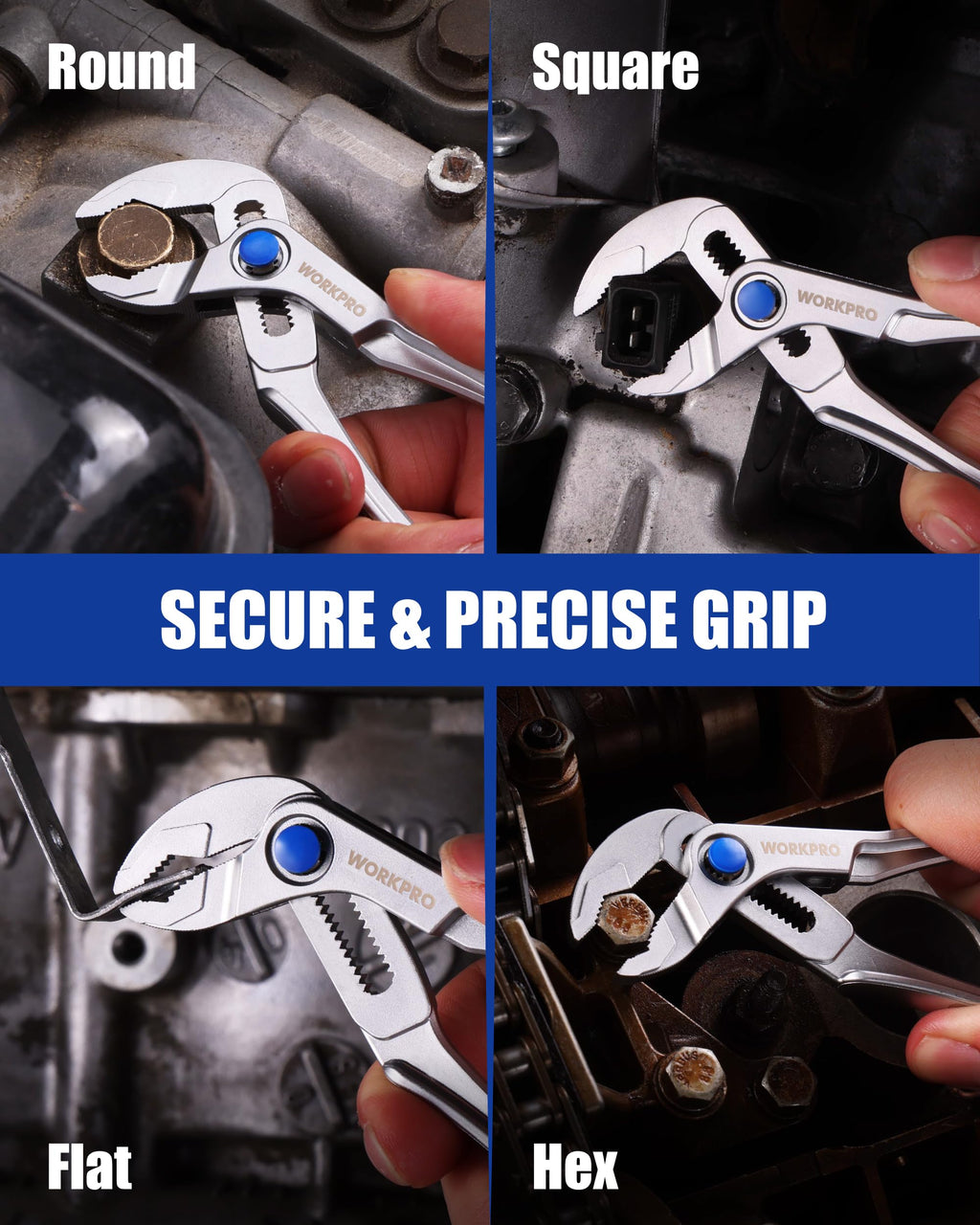 WORKPRO Mini Water Pump Pliers, 4-Inch Groove Joint Pliers for Tight Spaces