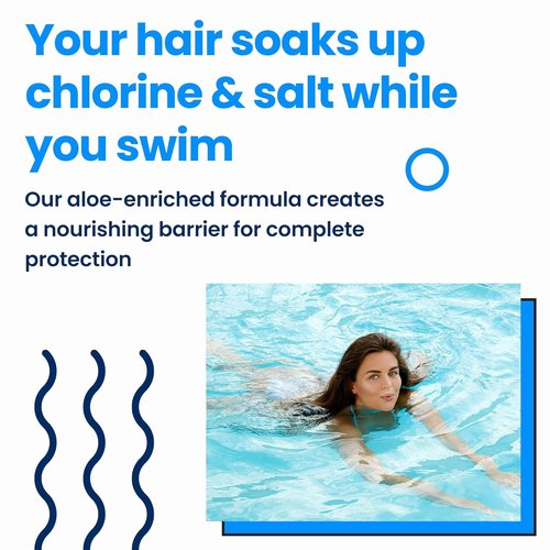 AQUA GUARD Pre-Swim Hair Defense - Prevent Chlorine Damage & Soften Hair | 5.3 oz, Color Safe, Made in California