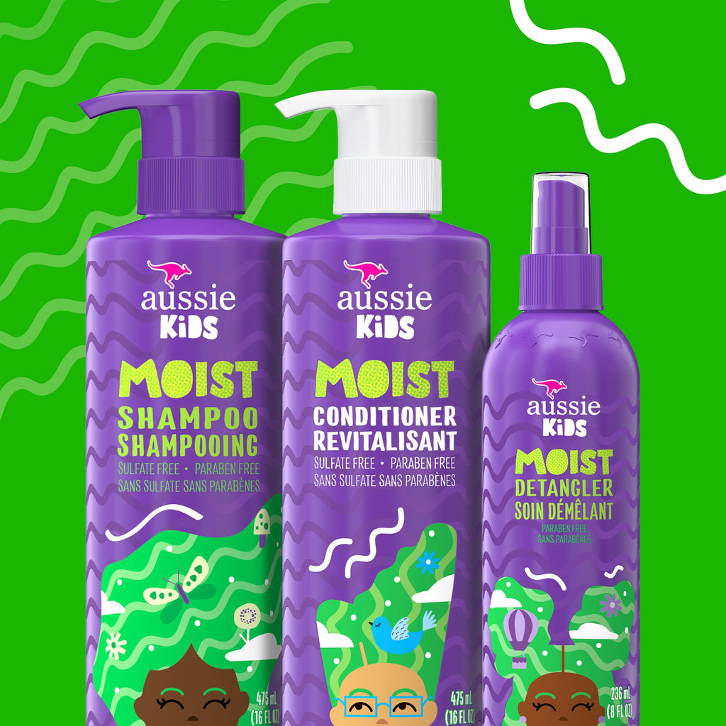 Aussie Kids Moist Sulfate Free Conditioner for Kids, 16 fl oz, Pack of 4
