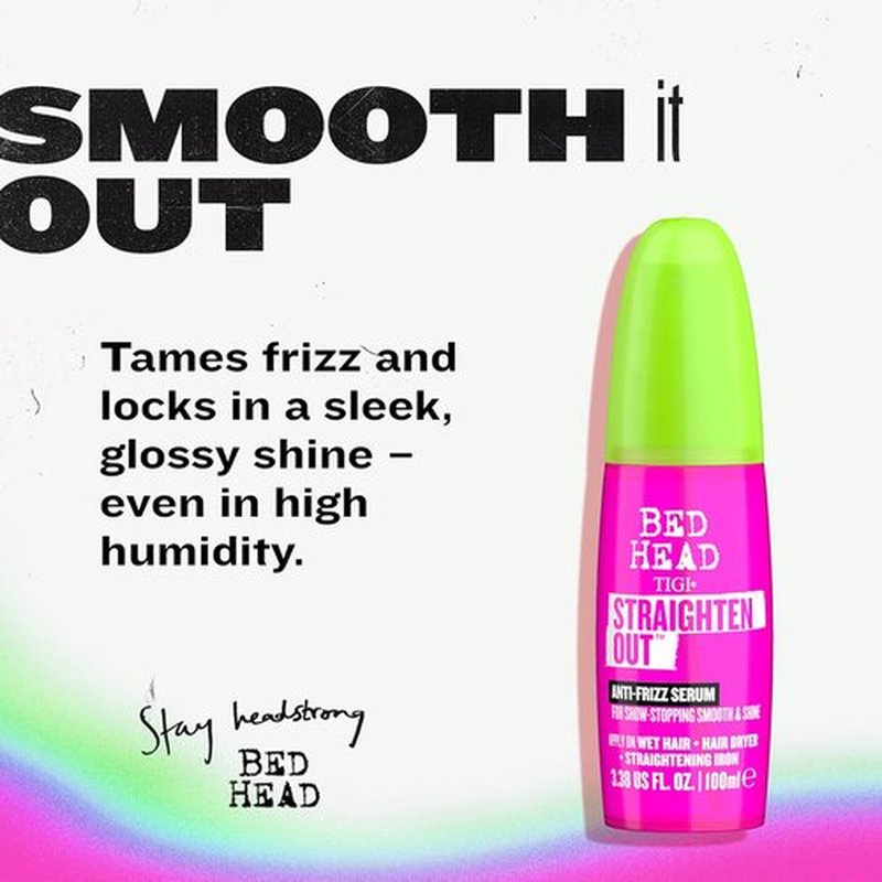 TIGI Bed Head Straighten Out Anti-Frizz Serum - Smooth, Sulfate-Free Formula for All Hair Types