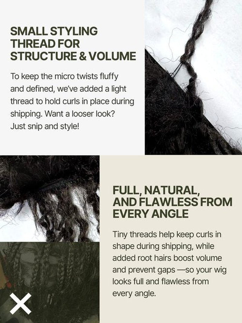 Frodio Veralux Fiber 12'' Synthetic 11X4 Lace Frontal Wig 200% Density Micro Twist Curly Wigs 11X4 Closure HD Lace Dreadlock Wig Glueless Wigs Natural Black Ready to Go Wig for Women