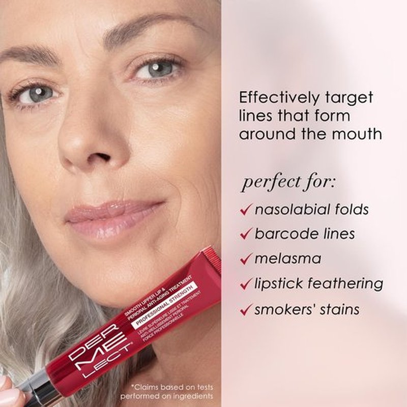 Dermelect Anti-Aging Treatment for Upper Lip & Perioral Area - Professional Strength 15ml (Pack of 2)