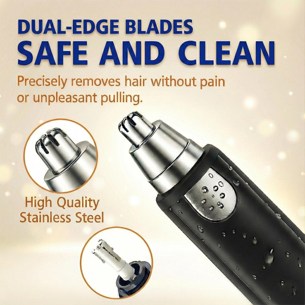 Bekhic Ear and Nose Hair Trimmer Clipper - 2025 Professional Painless Eyebrow & Facial Hair Trimmer for Men Women, Battery Operated Facial & Eyebrow Hair Remover, Dual-Edge Blades, Painless Grooming