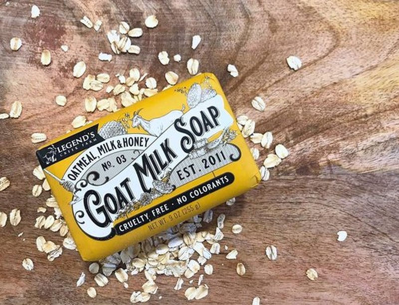 Legend's Creek Farm Goat Milk Soap - Triple Milled Moisturizing Bar for Hands and Body - 9 Oz Creamy Lather, Nourishing, Natural Soap for Sensitive Skin (Oatmeal, Milk & Honey, Pack of 2)