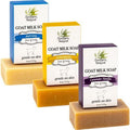 Southern Natural Goat Milk Soap Bar (Variety 3 Pack) Lavender Vanilla, Lemongrass, Earl Grey - For Dry Sensitive Skin. Handmade Natural Soap For Face & Body.(Each Bar 4-4.5 oz)