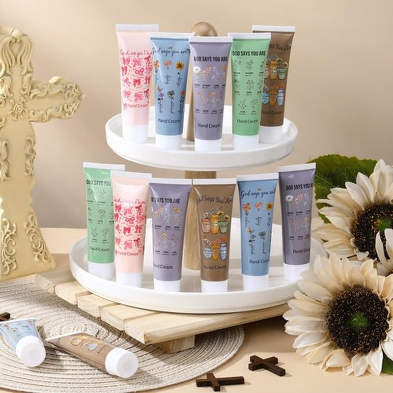 Loopeer 25 Pcs Christian Hand Cream Bulk for Women, Christian Gift, Mini Travel Size 30ml, Religion Bible Verse Lotion for Skin Dry Hand Lotion Mother's Day Easter for Mom Grandma Church Prayers