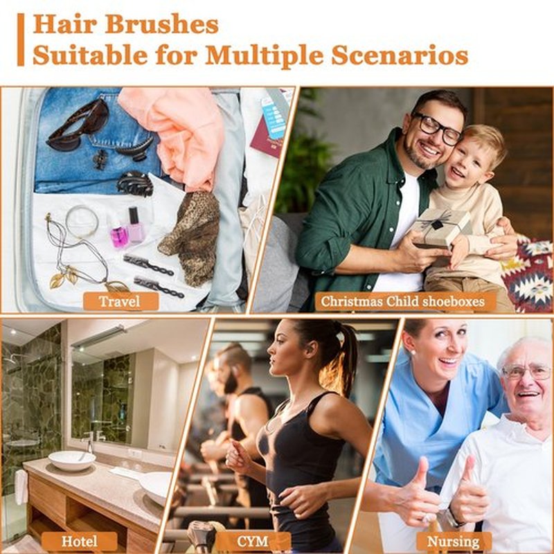 NICEMOVIC Hair Brushes Bulk 110 Pack for Women, Homeless Bulk Hair Brush Comb Set Disposable Individually Wrapped Homeless Care Package Supplies Bulk Hair Combs Hygiene Supplies for Shelter Hotel