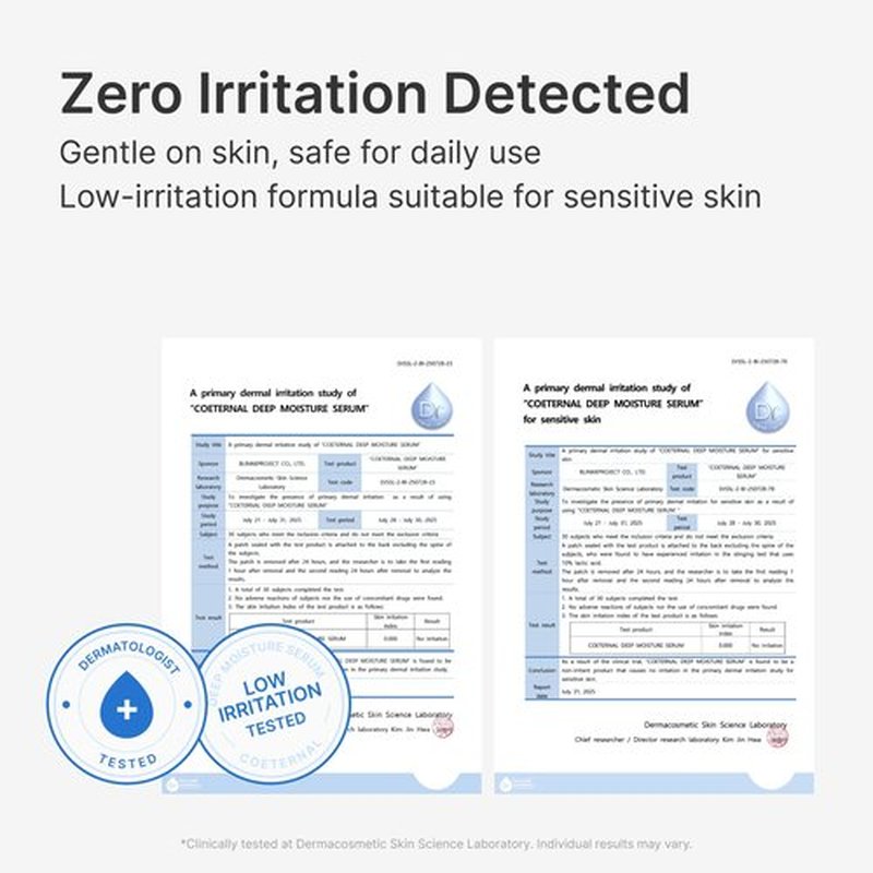 Coeternal Deep Moisture Serum – Korean Hydrating Face Serum with Algae11, Niacinamide & Arginine for Dry Skin, Barrier Repair & Glass Skin Glow, Fragrance-Free K-Beauty Skincare, 50ml / 1.69 fl.oz.