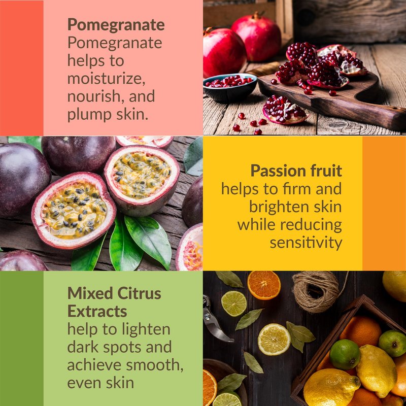 Yoove Fresh Fruit Soap with Scrubber, Assorted Natural Bar Soap with Antioxidant and Vitamin-Rich Fruit Extracts, Pomegranate, Passion Fruit, & Citrus for Nourished & Radiant Skin, 3-Pack