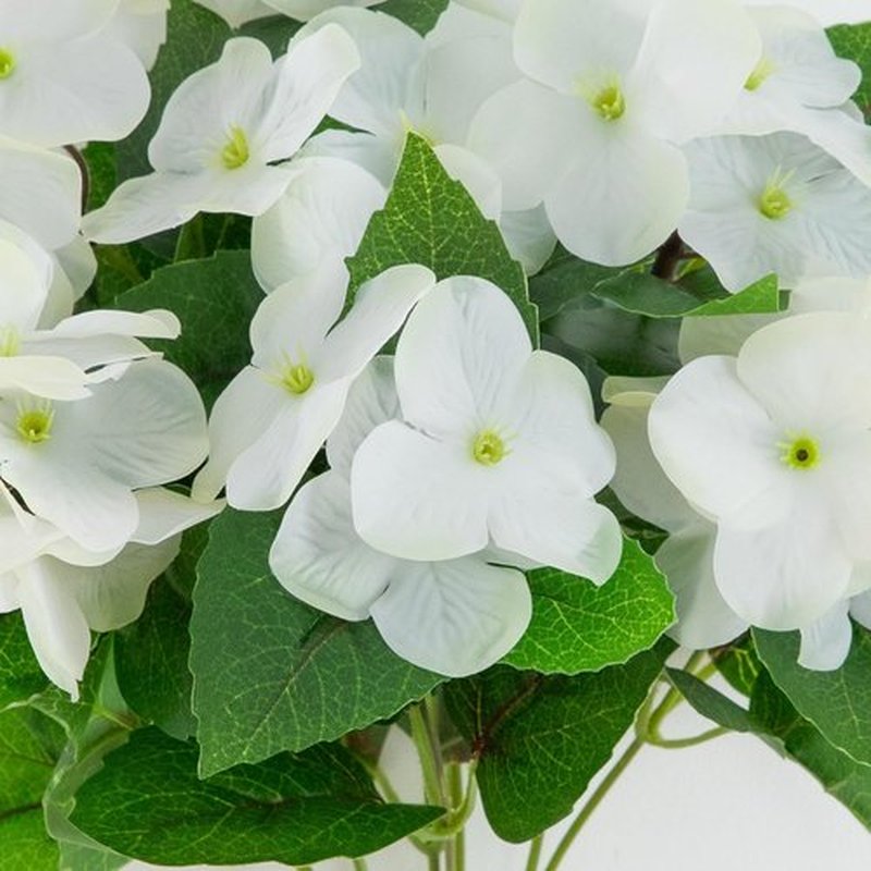Nearly Natural 14-Inch UV Resistant Artificial Hydrangea Bush - Indoor/Outdoor Set of 6