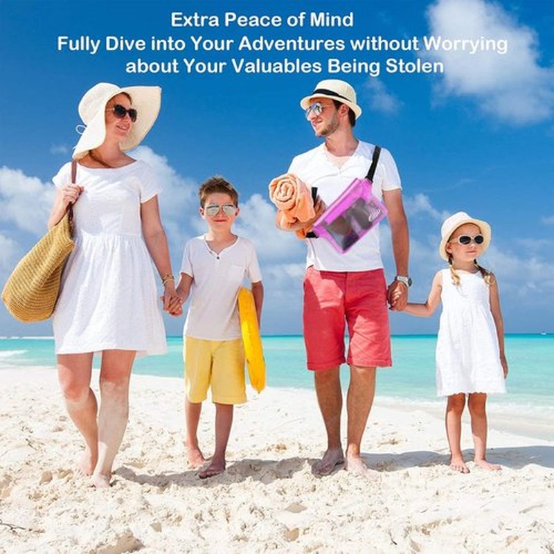 AiRunTech Waterproof Pouch - 2 Pack Waist Strap for Safe, Dry Phone & Valuables | Ideal for Beach, Boating, Swimming & Water Activities