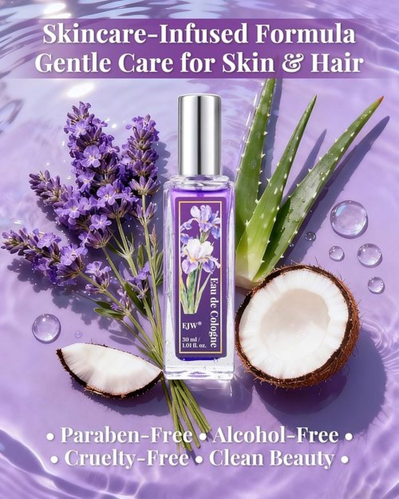 EJW Midnight Violet Body Spray - Elegant Floral Hair Perfume & Body Mist, Alcohol-Free, 1.01 fl oz