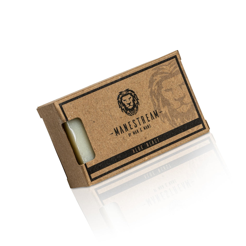 MAN & MANE Manestream Long Lasting, Mild Scented Lavender Rosemary 2-in-1 Skin and Shampoo Bar Cocoabutter, AloeVera, Natural Handmade