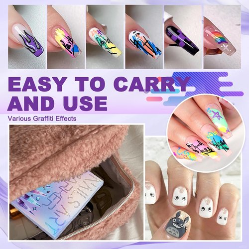 MKNZOME 12 Color Nail Art Pens, 0.5 MM Nail Polish Pens Set Drawing Painting Point Liner Acrylic Painted Pen Kit, Waterproof and Quick-drying Nail for DIY Nails Art Design Manicure Tools