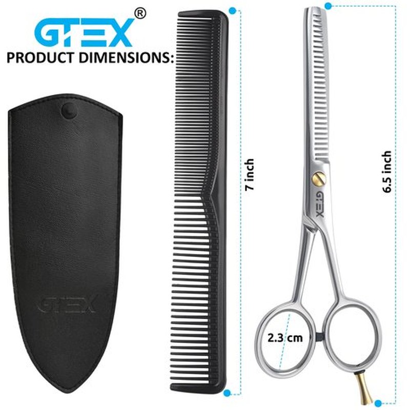 Thinning Shears for Hair Cutting GTEX 6.5in Thinning Scissors Professional Barber’s Texturizing Shears for Salon & Home Use - High Carbon Stainless Steel Texture Blending Hair Thinning Shears