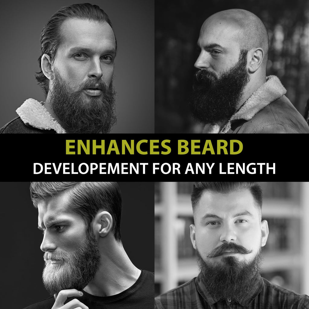 ETADERM Beard Growth Oil - Beard Oil for Men with Aloe Vera, Jojoba, Castor Seed, Green Tea Leaf and Sandalwood Oil - Hair Growth Oil Moisturizer and Strengthens Facial Hair - Beard Conditioner 2oz
