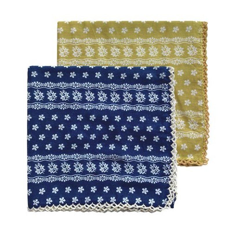 Pemilosci 2 Pack Large Cotton Bandana Headband, Head Wrap, Protective Coverage, Hair Neck Scarf for Women 28 x 28 inch (CSS002 - Lace #1)