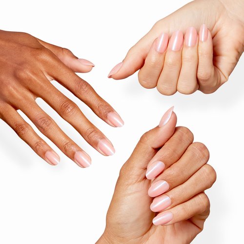 OPI Sticking Point Rosy Future | Short Round Semi-Sheer Soft Pink Shimmer Instant No Glue Press On Nails | 30 Count with Adhesive Tabs | Damage-Free Wear | Spring 2026