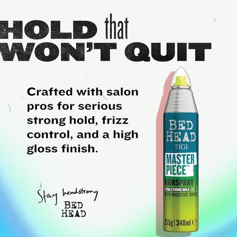 TIGI Bed Head Masterpiece Hair Spray - Extra Hold Frizz Control for Shiny, Glossy Hair | 10.3 oz