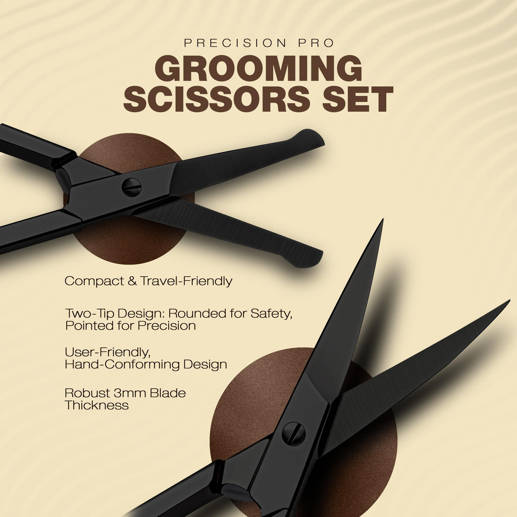 Utopia Care Eyebrow Scissors, Professional Stainless Steel Small Shears for Men and Women, Nose Hair Scissors for Grooming Mustache, Beard, Eyelashes, Ear Hair Trimming, Black