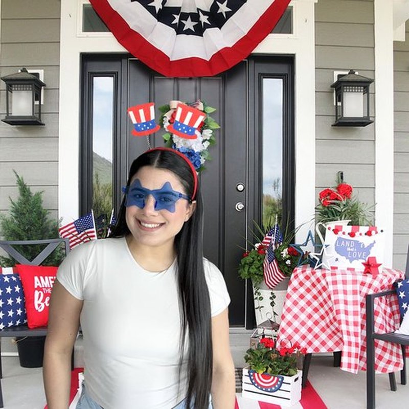 BBPOOL 8pcs 4th of July Headband Star Sunglasses Red White Blue Memorial Day Patriotic Accessories for Independence Day Party Supplies