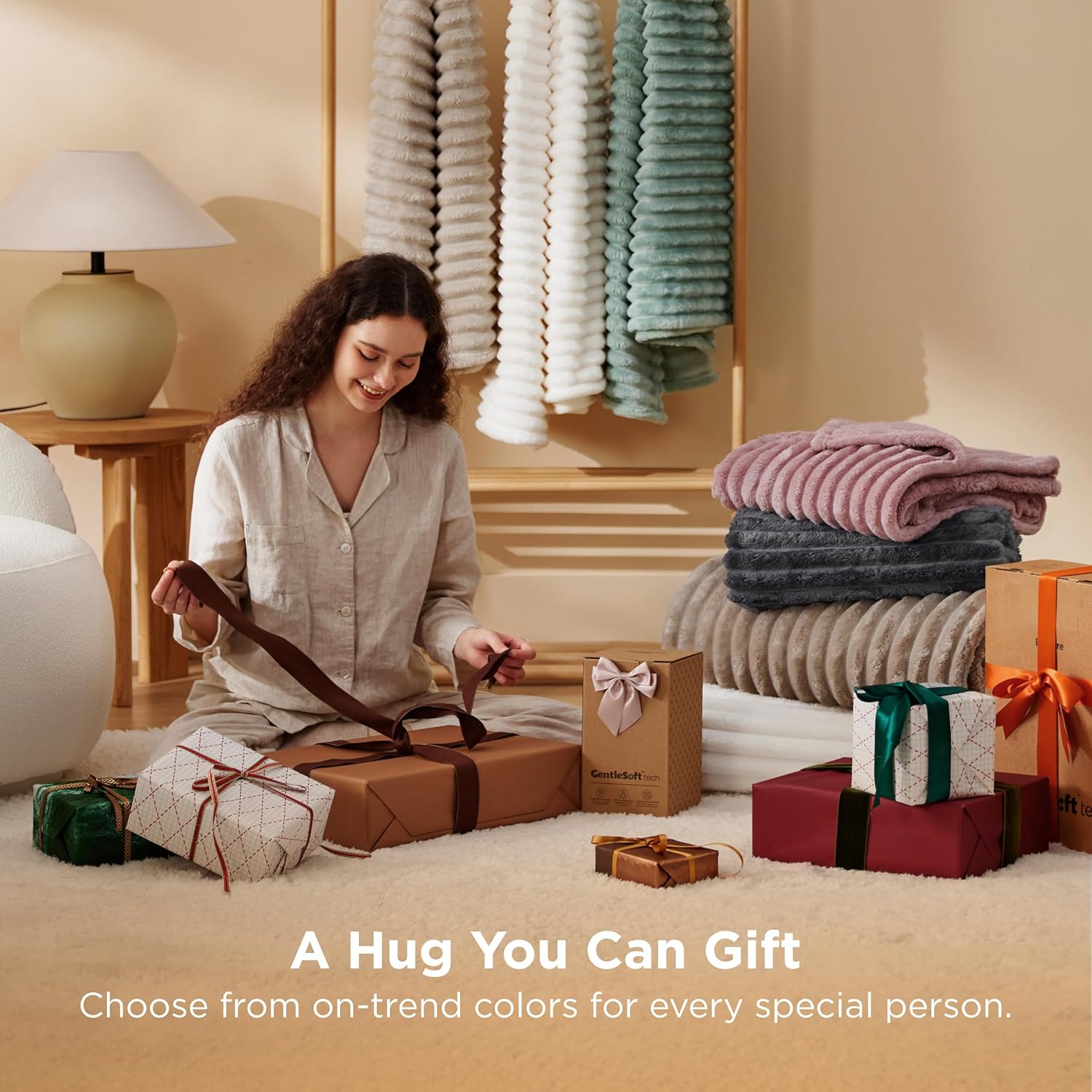 Bedsure GentleSoft Twin XL Blanket - Cozy Fleece Throw for Dorm Rooms | Off White, 66x90 Inches