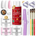 SAVILAND Acrylic Nail Kit : Christmas Nails Kit Acrylic Set EMA Monomer Brush for Long Lasting Nails DIY at Home Beginner Friendly Christmas Gift Set