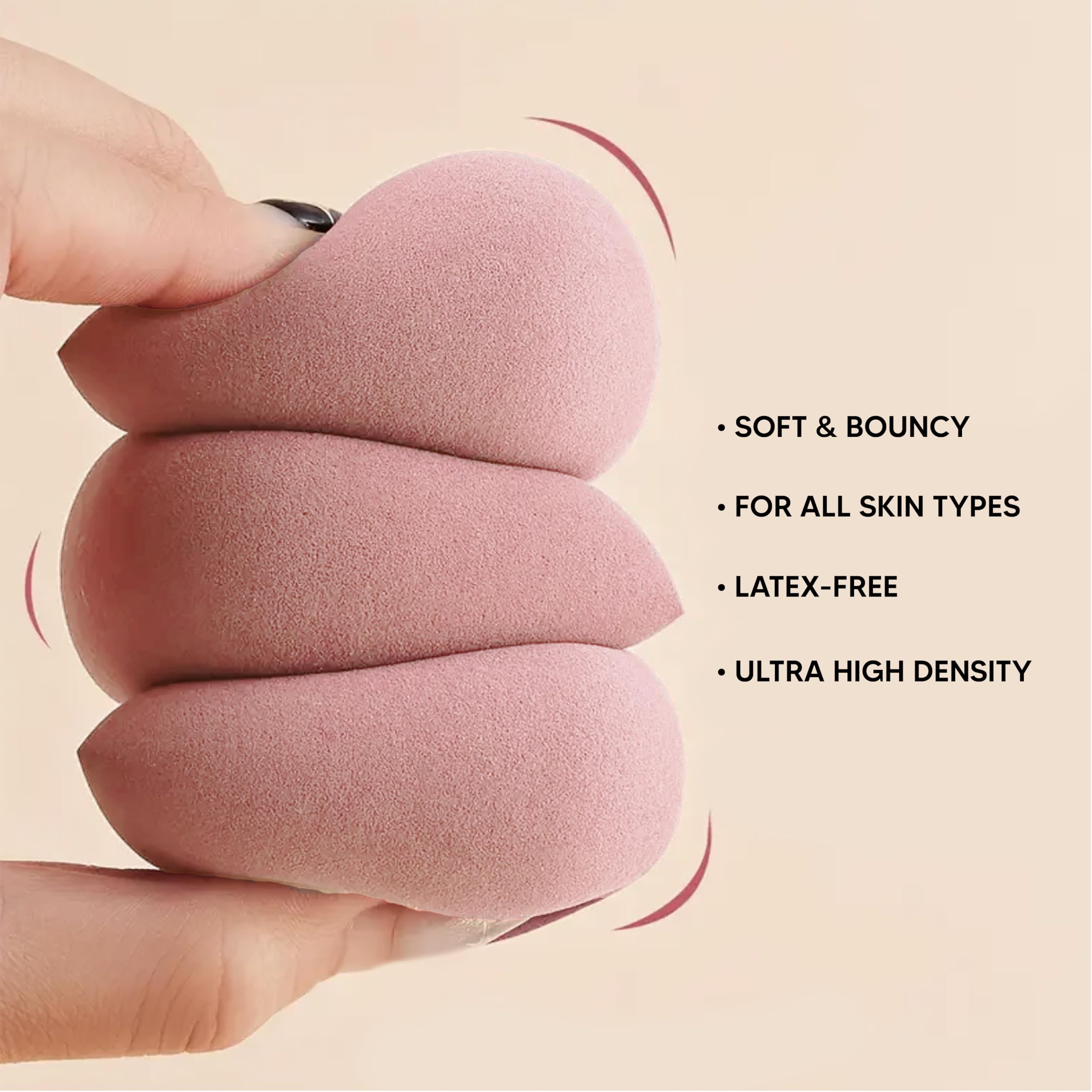 TADA Natural Beauty Makeup Sponges Set with Jar - Makeup sponges for foundation Powder Makeup blending (8PK Pink)