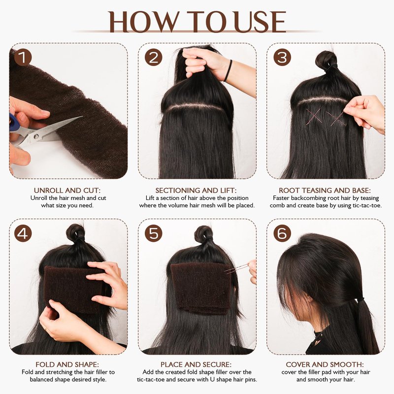 YGQQOY Hair Sponge for Updo,Hair Filler, Hair Donuts for Updos,Volume Hair Bumps Tool, Hair Padding,Dark Brown