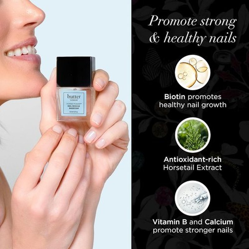 butter LONDON Nail Rescue Base Coat - Strengthens & Repairs Damaged Nails | Gluten-Free, 0.2 Fl Oz