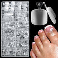 LoveOurHome 600pc Gel Toenail Tips Clear Press on Toenails Short Square Fake Toe Nails Artificial False Toes Tip Full Cover Soft Gel Toe Nail Tips for Acrylic Toenail Extension Glue Toenails Making