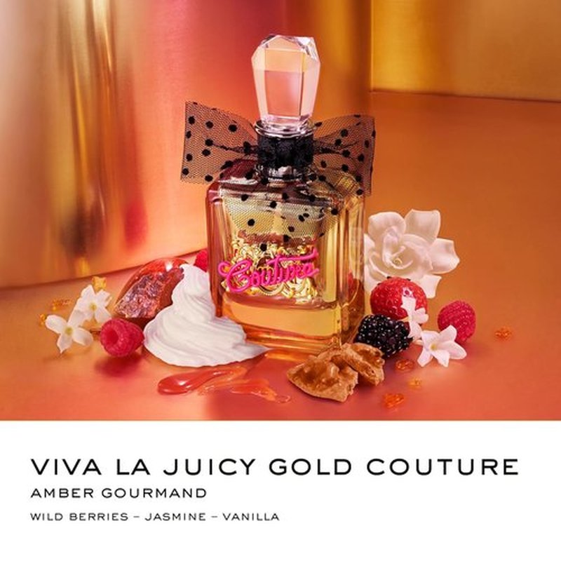 Juicy Couture Viva La Juicy Gold Eau De Parfum - Fruity Women's Perfume with Berry, Jasmine & Vanilla Cream - 3.4 oz Spray