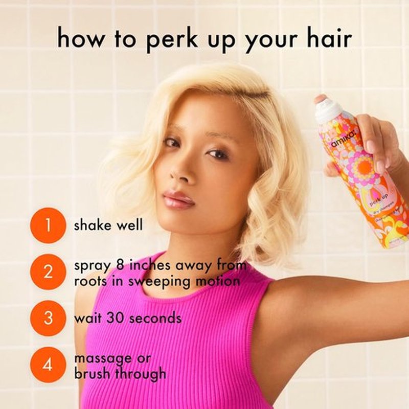 Amika Perk Up Talc-Free Dry Shampoo - Refresh Roots with Volume, No White Residue, All Hair Types
