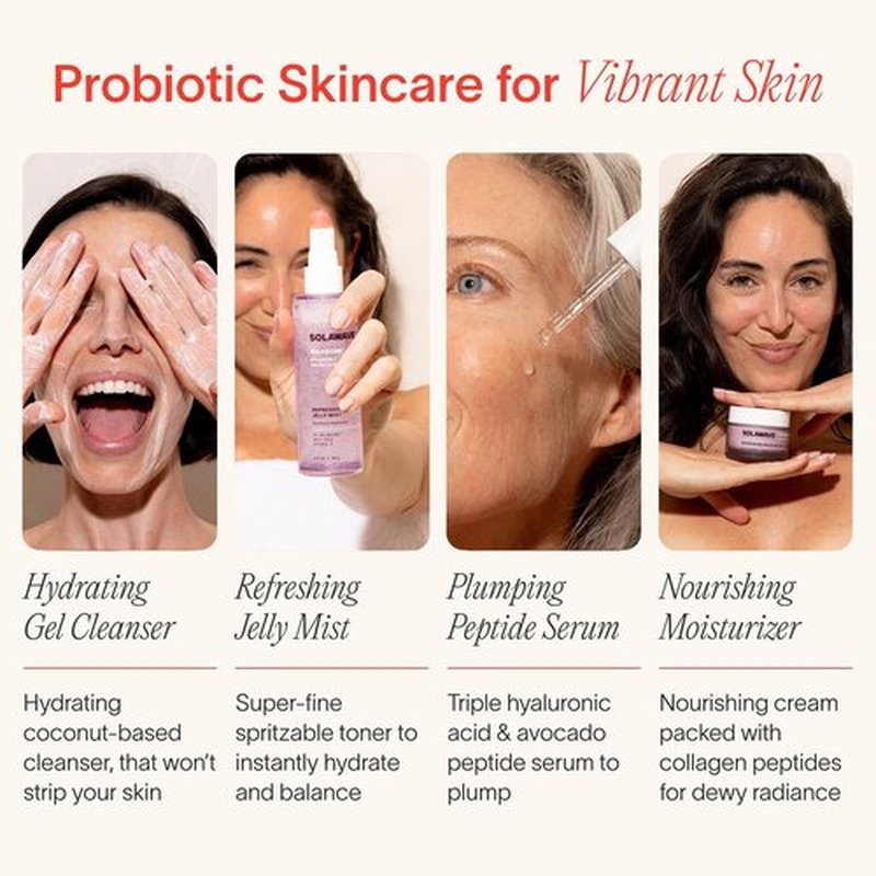 Solawave Probiotic Korean Cloud Cream Moisturizer with Peptides & Hyaluronic Acid | Solabiome Prebiotic Barrier Boosting Complex – Skincare for Aging & Dryness, 1.7 Oz.