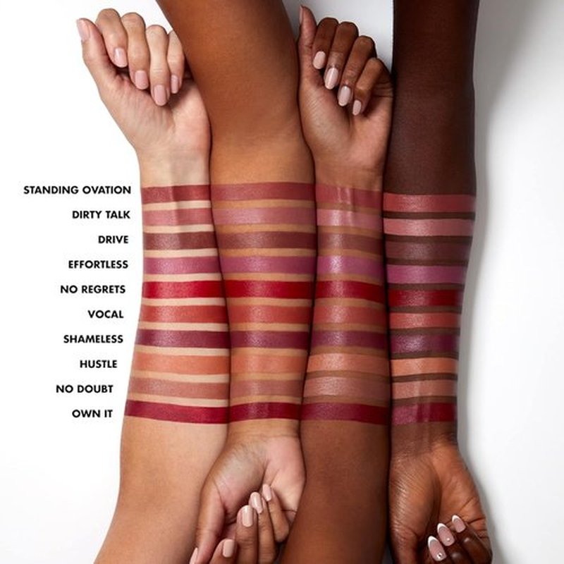 e.l.f. O Face Satin Lipstick - Richly Pigmented, Nourishing & Long-Lasting Creamy Formula | Vegan, Cruelty-Free, Dirty Talk