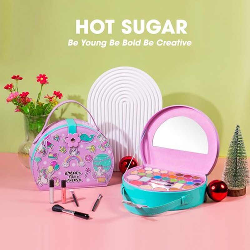 Hot Sugar Girls Makeup Kit, Stylish Cosmetics Gift Set for Birthday Christmas (Pink Unicorn)