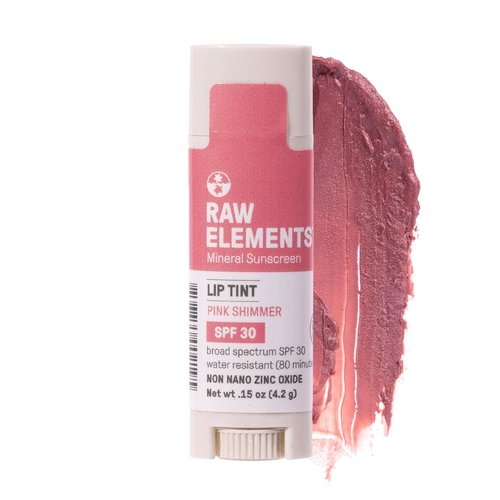 Raw Elements Organic Pink Lip Shimmer - Zinc Oxide SPF 30+ Protection | 0.15oz