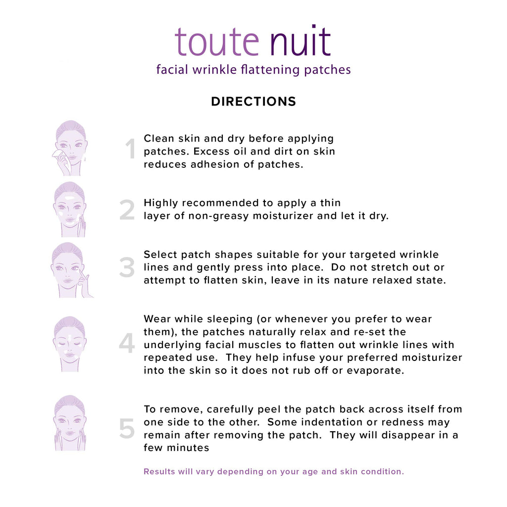 Toute Nuit Wrinkle Patches – Triangle – Face Tape for Forehead, Eyes & Lips – Hypoallergenic Anti Wrinkle Patches – 45 Count, Made in USA