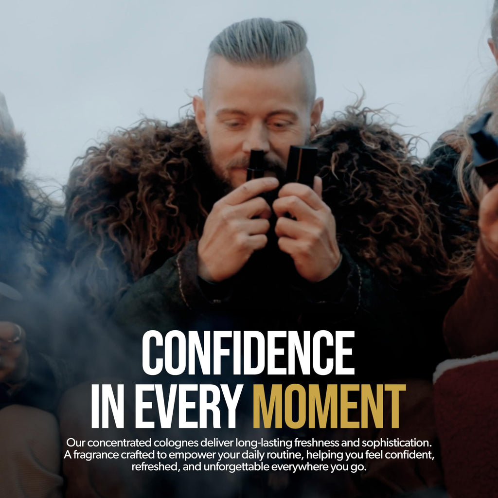 Concentrated Cologne for Men by Beard Struggle - 6x More Longer Than Traditional Colognes - Gold Collection - Valhalla's Gates - Mens Cologne, 15 mL / 0.5 US. fl. oz. Glass Roller Bottle