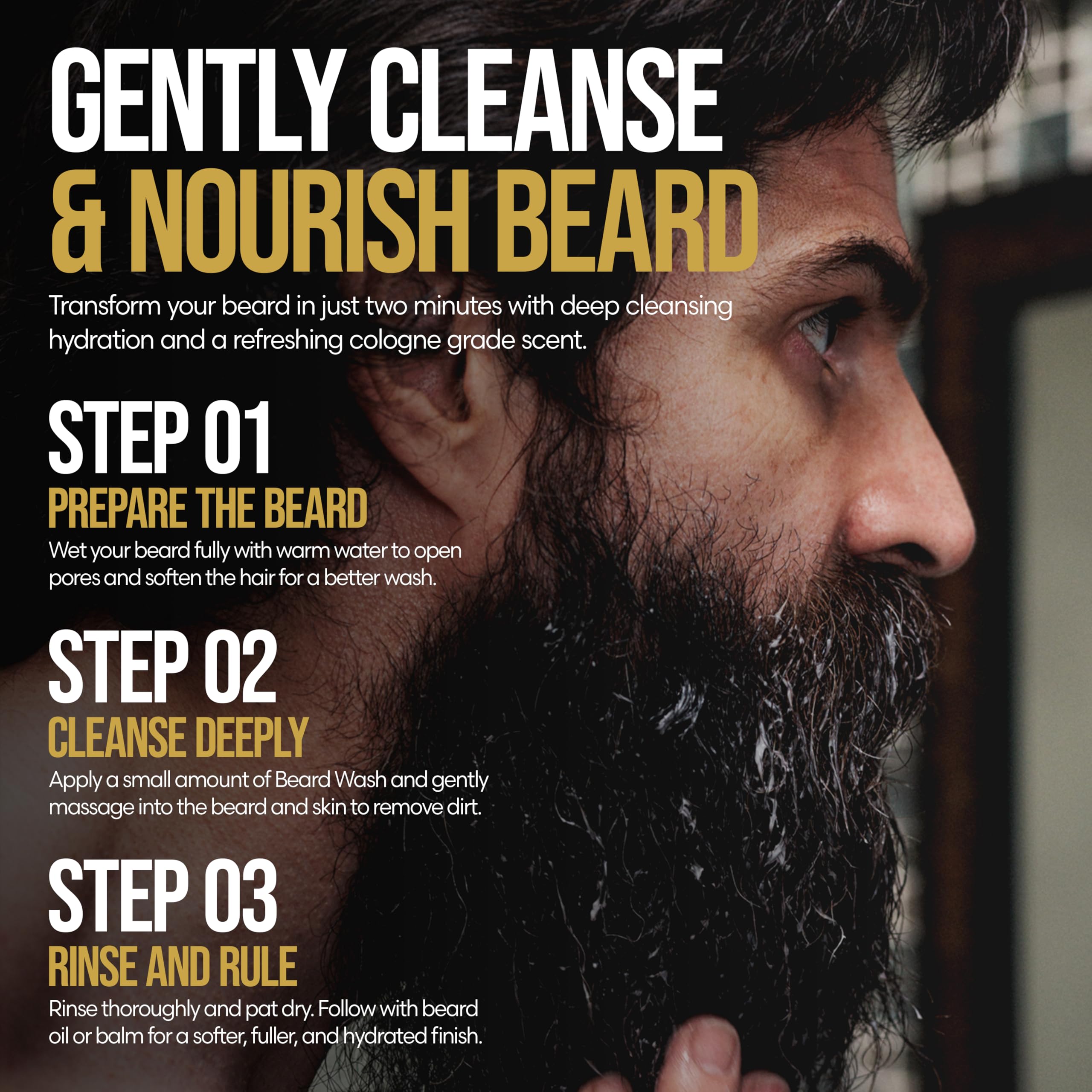 The Beard Struggle Radiance Beard Wash – Silver Collection, Viking Storm – Deep Clean & Hydrated Care – Beard Cleanser for Men (8 fl oz)