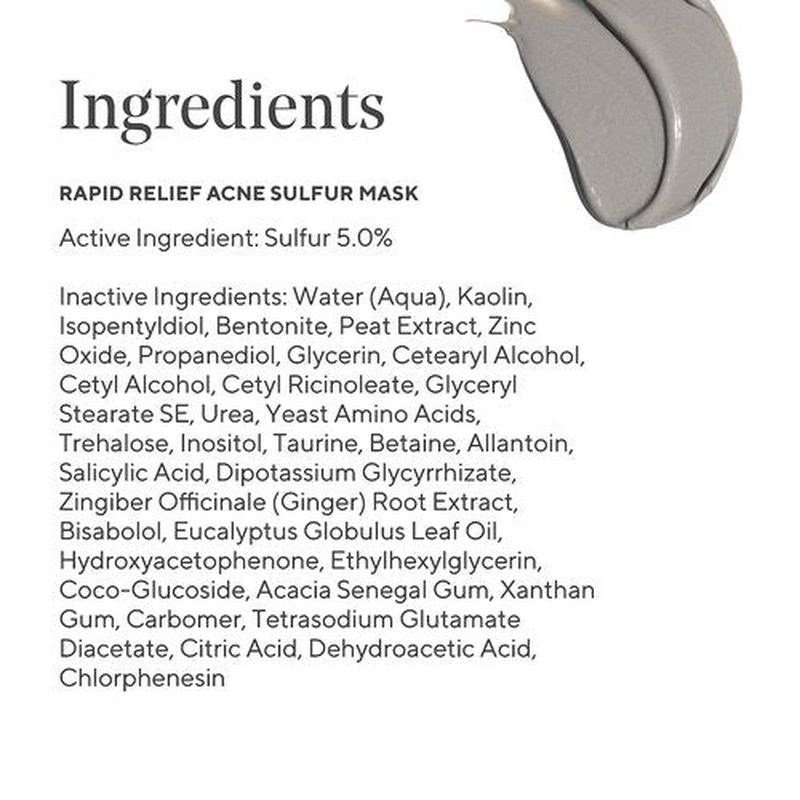 Murad Rapid Relief Acne Sulfur Mask – Clay Mask with Salicylic Acid, 5% Sulfur, and Austrian Peat Reduces Oil, Minimizes Breakouts, Reduces Pimple Size, and Unclogs Pores – 2.5 Fl Oz