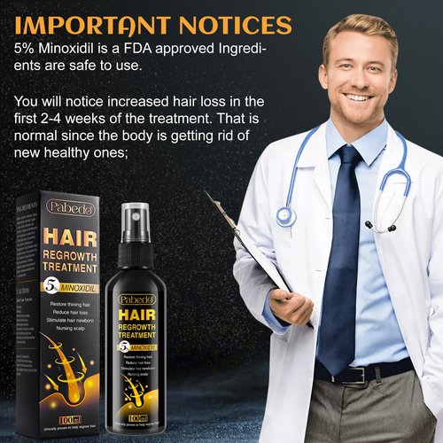 5% Minoxidil Hair Growth, Minoxidil Spray For Beard Growth Serum, Hair Growth oil Spray, Treating Hair Loss For Thicker Longer Fuller Healthier Hair, 3.38 Oz
